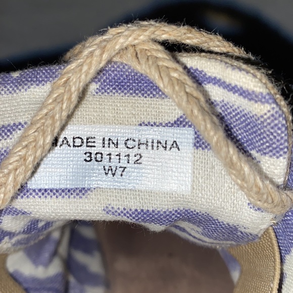 TOMS Desert Wedge Natural Burlap Lace-up Booties Espadrille Tan Shoes Size 7W - Picture 5 of 7